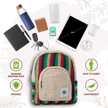 Load image into Gallery viewer, Hemp Mini Backpack - Bodhi Rasta-YogoBoho