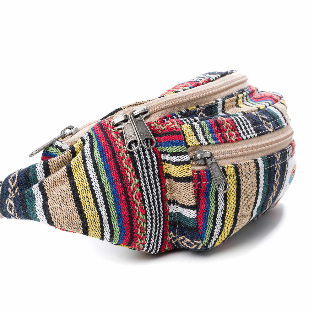 Kayhoma Boho Fanny Pack Stripe Festival Bum Bags Travel Waist Bag